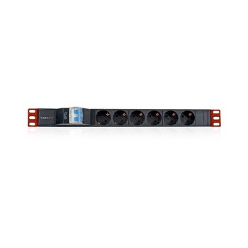 Listwa zasilająca Techly Rack 19" 1U 250V/16A 6xAchuko 3m - Techly