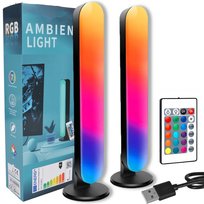 LISTWY ŚWIETLNE INTELIGENTNE DO TV PC LAMPKA LAMPKI LED RGB NA BIURKO 2 SZT Intel