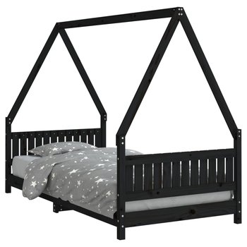 Lite łóżko dziecięce z zadaszeniem - czarne, 195,5 - Inna marka
