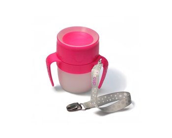 LiteCup, Świecący kubeczek niekapek z uchwytami, 200 ml, Różowy - LiteCup