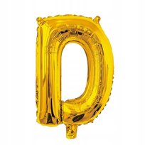 Litera Balon D złoty foliowy 40cm Imię Napis Literka Wesele Urodziny Event