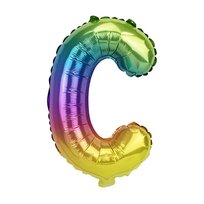 Litera Balon foliowy Tęczowe Litery Alfabet 40cm - C