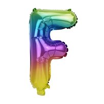 Litera Balon foliowy Tęczowe Litery Alfabet 40cm - F