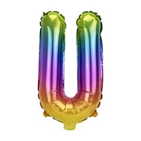 Litera Balon foliowy Tęczowe Litery Alfabet 40cm - U