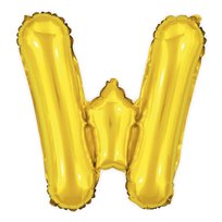 Litera Balon foliowy Złote Litery Alfabet 40cm - W