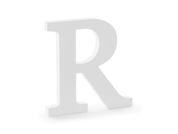 Litera R, biała, 19,5x20 cm - PartyDeco