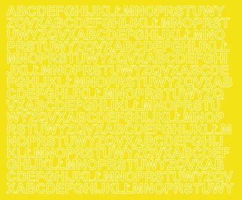 Litery samoprzylepne z połyskiem, żółte, 1 cm