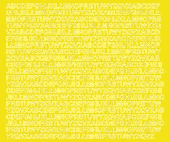 Litery samoprzylepne z połyskiem, żółte, 7 mm