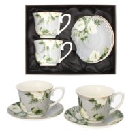 LIVELLO KOMPLET 2 FILIŻANEK PORCELANOWYCH ZE SPODKIEM 250 ML / 14 CM