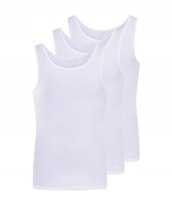 LIVERGY Męski top z cienkiego prążkowanego materiału, 3 sztuki (biały, 6/L) Livergy