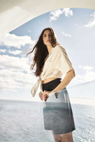 Lniana koszula z wiązaniem-M