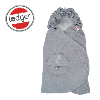 Lodger Polarowy wielofunkcyjny otulacz kocyk do fotelika samochodowego szary Fleece Drizzle - Lodger