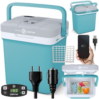 Lodówka turystyczna Ice-On 27 samochodowa funkcja grzania 12v 230v USB Peme Essential Cool Mint - Peme
