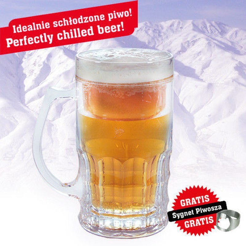 Lodowy kufel CHILLER XXL 650ml - złocisty