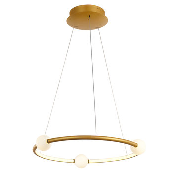 Loft LAMPA wisząca LOZANNA PND-20112035-1A-GD Italux okrągła OPRAWA metalowa LED 36W 3000K zwis kule brąz antyczny białe - ITALUX