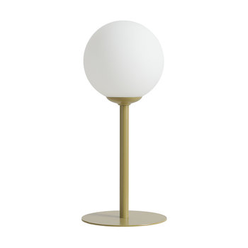Loftowa lampa stołowa Pinne na biurko szklana ball zielona biała - Aldex