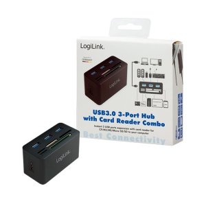 Logilink 3 PUERTOS USB 3.0 - Lector Tarjetas - Hub - Inny producent