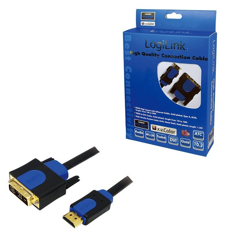 Фото - Кабель LogiLink Kabel HDMI-DVI 10m 