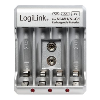 Logilink Ładowarka do akumulatorów AA/AAA/9V Ni-MH/Ni-Cd, Ładowarka akumulatorów AA/AAA/9V Ni-MH/Ni-Cd - LogiLink