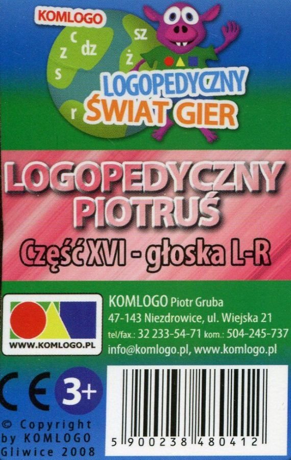 Logopoedyczny Piotruś Część XVI: głoska L-R, karty, Komlogo