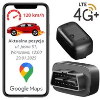 LOKALIZATOR GPS GSM 4G GNIAZDO OBD DO POJAZDÓW AUTA SAMOCHODU BEZ ABONAMENT