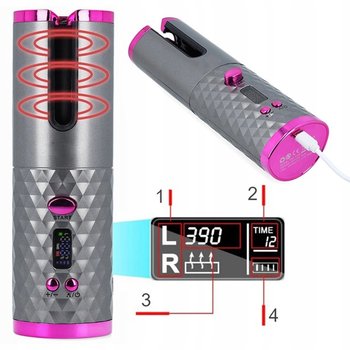 LOKÓWKA DO WŁOSÓW AUTOMATYCZNA CERAMICZNA LCD CURL + OLEJEK PIELĘGNACYJNY - inna (Inny)