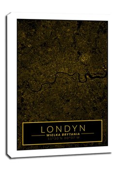 Londyn mapa złota - obraz na płótnie 61x91,5 cm - Galeria Plakatu