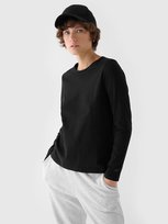 Longsleeve oversize gładki damski 4F 4FWMM00TLONF431-20S Czarny 4F