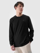 Longsleeve regular gładki męski 4F 4FWMM00TLONM432-20S Czarny 4F