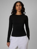 Longsleeve slim gładki damski 4F 4FRSS26TLONF658-20S Czarny XS 4F