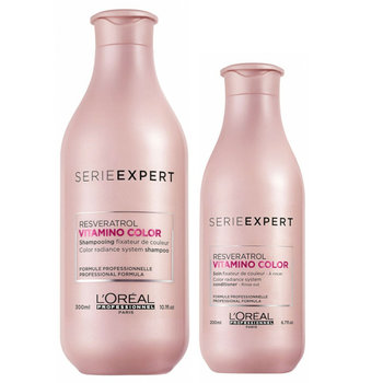 Loreal Vitamino Color, Zestaw do włosów farbowanych: szampon 300ml + odżywka 200ml - L'oreal Paris