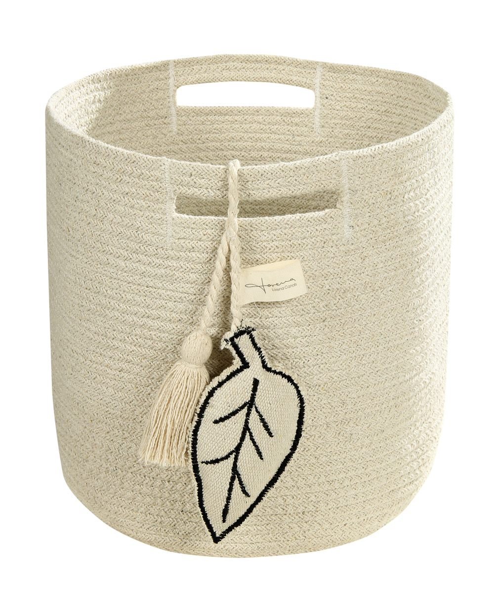 Lorena Canals, Kosz, Leaf Natural, 30x30x30 cm, Kremowy