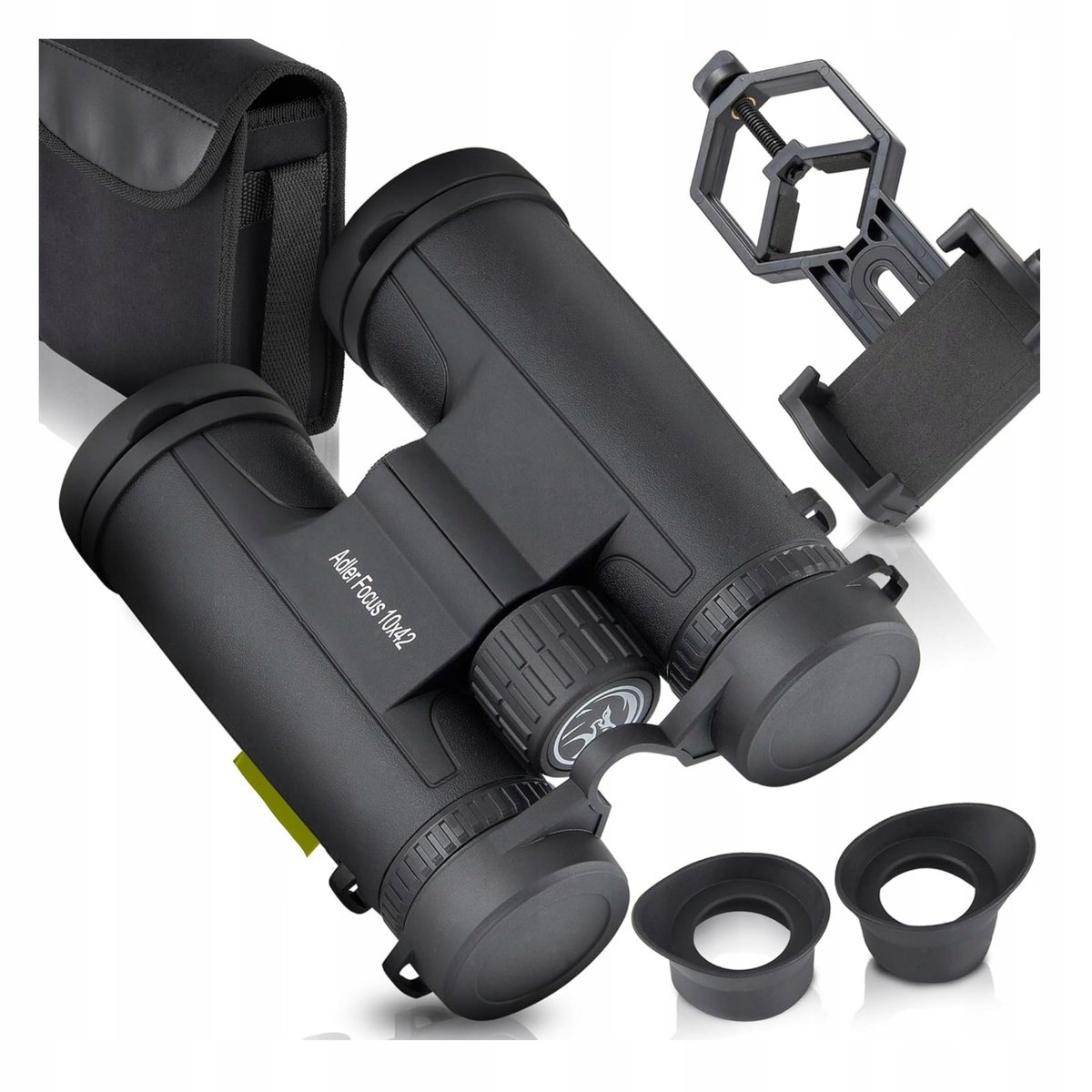 Adler Focus Binocolo 10 x 25 adulti, tecnologia Eagle Eye, conchiglia HD BAK4+FMC, per portatori di occhiali, viaggi, escursioni, caccia, perfetto per portatori di occhiali (nero