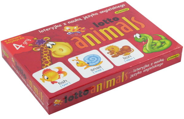 Lotto animals, loteryjka edukacyjna, Adamigo