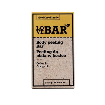 Love Bar Body Peeling Bar peeling do ciała w kostce Kawa & Pomarańczowy Olejek 2x30g - Love Bar