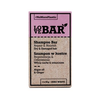 Love Bar Shampoo Bar Szampon w kostce do włosów suchych i zniszczonych Olej Arganowy & Imbir 2x30g - Love Bar