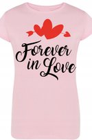 Love Forever T-Shirt Damski Walentynki Nadruk XL