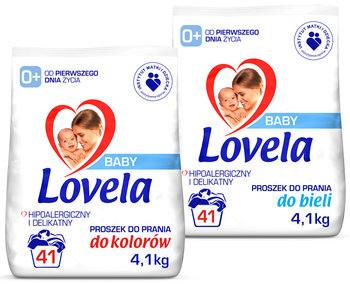 Lovela Baby zestaw - Proszek do prania kolorowych tkanin 4,1 kg + Proszek do białych tkanin 4,1 kg - 82 prania - Lovela