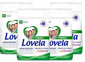 Lovela Family, Kolorowy proszek do prania, zestaw 4x2,1 kg, 112 prań - Lovela