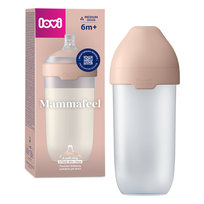 Lovi Butelka do karmienia ze smoczkiem dynamicznym Mammafeel 6m+, pudrowy, 330 ml
