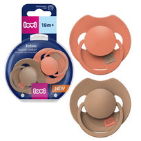 LOVI Prime Dynamiczny Smoczek Silikonowy Uspokajający Granola/Orange 18m+ 2-pak