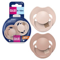 LOVI Prime Dynamiczny Smoczek Silikonowy Uspokajający Nude/Blush 6-18m 2-pak