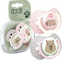 Lovi Smoczek Silikonowy Dynamiczny 18m+ 2 Szt Capichill Girl Świecący