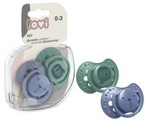 Lovi, Smoczek silikonowy, dynamiczny, Hey Boy, 0-3 m, 2 szt.