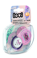 Lovi, Smoczek silikonowy, dynamiczny, Indian Summer, 18m+, 2 szt.