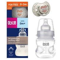 LOVI Zestaw Niezaburzający Odruchu Ssania Butelka Medical+ 150 ml + Smoczek Dynamiczny Daddy 0m+