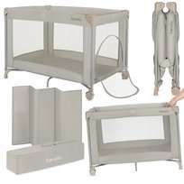 Łóżeczko dziecięce turystyczne składane materac 2 koła torba Lionelo Amelie