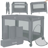 Łóżeczko dziecięce turystyczne składane materac 2 koła torba Lionelo Amelie