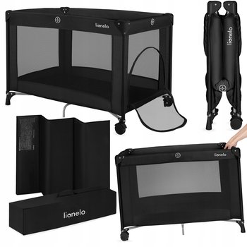 Łóżeczko dziecięce turystyczne składane materac 2 koła torba Lionelo Amelie - Lionelo