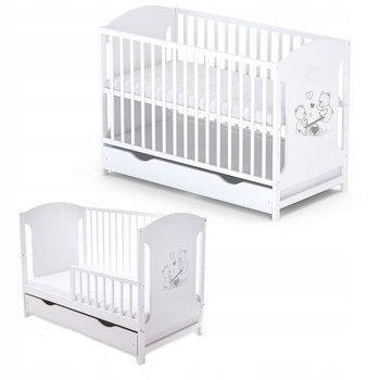 Łóżeczko MIKI Tapczanik + szuflada BIAŁE SOFA - Bobas